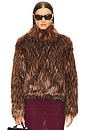 view 2 of 5 CHAQUETA DELISH FAUX FUR in Brown Raccoon