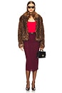 view 5 of 5 CHAQUETA DELISH FAUX FUR in Brown Raccoon