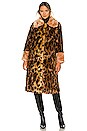 view 2 of 4 Express Faux Fur Coat in Leopard & Peach