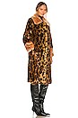 view 3 of 4 Express Faux Fur Coat in Leopard & Peach