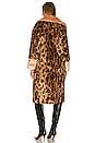 view 4 of 4 Express Faux Fur Coat in Leopard & Peach