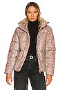 view 1 of 5 Python Puffer Jacket in Taupe Pink Snake
