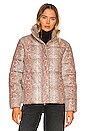 view 2 of 5 Python Puffer Jacket in Taupe Pink Snake