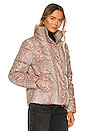 view 3 of 5 Python Puffer Jacket in Taupe Pink Snake