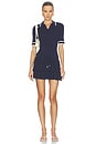view 1 of 4 Plume Knit Collared Dress in Navy