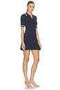 view 2 of 4 Plume Knit Collared Dress in Navy