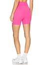view 3 of 4 Ribbed Seamless Spin Short in Neon Pink
