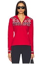 view 1 of 6 Keystone Blanche Half Zip Sweatshirt in Chilli
