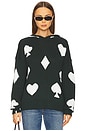 view 1 of 4 Ace Of Hearts Abbey Knit Hoodie in Green