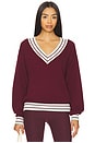 view 1 of 4 Josette V Neck Knit Sweater in Merlot