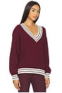 view 2 of 4 Josette V Neck Knit Sweater in Merlot