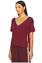 view 1 of 6 Sienna V Neck Tee in Merlot