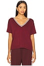 view 3 of 6 Sienna V Neck Tee in Merlot