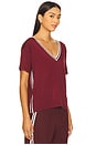 view 4 of 6 Sienna V Neck Tee in Merlot