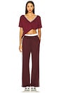 view 6 of 6 Sienna V Neck Tee in Merlot