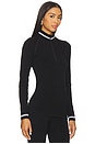 view 1 of 4 Wool Seamless Quarter Zip Baselayer in Black