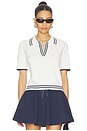 view 1 of 4 Archie Collared Knit Polo Top in White