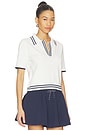 view 2 of 4 Archie Collared Knit Polo Top in White