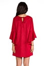 view 4 of 6 Holly Bell Sleeve Dress in Red