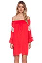 view 1 of 5 Abby Off Shoulder Dress in Red