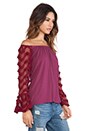 view 2 of 3 Colleen Off Shoulder Top in Wine