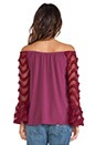 view 3 of 3 Colleen Off Shoulder Top in Wine