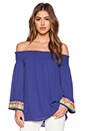 view 1 of 3 Lynette Off Shoulder Top in Blue