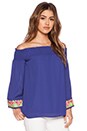 view 2 of 3 Lynette Off Shoulder Top in Blue