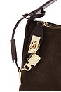 view 6 of 6 Suede Hobo Bag in Espresso & Gold