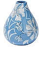 view 1 of 8 Drop It Like Its Hot Vase in Atlantic Blue & White