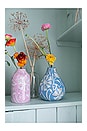 view 2 of 8 Drop It Like Its Hot Vase in Atlantic Blue & White