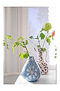 view 5 of 8 Drop It Like Its Hot Vase in Atlantic Blue & White