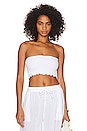 view 1 of 4 Nya Smocked Bandeau Top in White Crinkle Linen