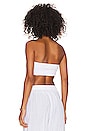 view 3 of 4 Nya Smocked Bandeau Top in White Crinkle Linen