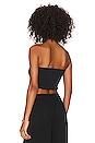 view 3 of 4 Nya Smocked Bandeau Top in Black Crinkle Linen