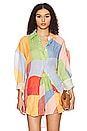 view 1 of 5 Playa Oversized Shirt in Abstract Colorblock EcoLinen