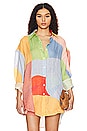 view 2 of 5 Playa Oversized Shirt in Abstract Colorblock EcoLinen