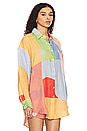 view 3 of 5 Playa Oversized Shirt in Abstract Colorblock EcoLinen