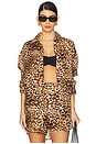 view 2 of 5 CAMISA DE LINHO BOYFRIEND PLAYA in Lux Leopard