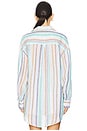 view 4 of 5 Playa Linen Boyfriend Shirt in Tidal Stripe