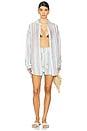 view 5 of 5 Playa Linen Boyfriend Shirt in Tidal Stripe