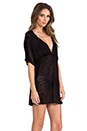 view 3 of 5 New Paradise Plunge Tunic in Black Shantung