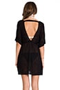 view 4 of 5 New Paradise Plunge Tunic in Black Shantung