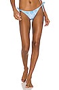 view 1 of 4 Tie Side Bikini Bottom in Cyan Texture Tie Dye