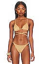 view 1 of 5 Sol Strappy Wrap Bikini Top in Golden Glow Metallic