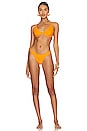 view 4 of 4 Rossi Halter Underwire Bikini Top in Tangerine SuperRib