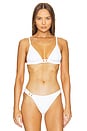 view 1 of 4 Luxe Link Triangle Bikini Top in White