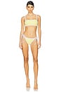 view 4 of 4 Stella Tie Side Bikini Bottom in Banana Cream