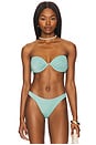 view 1 of 5 Mabel Bikini Top in Aqua Metallic
