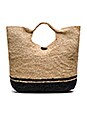 view 1 of 4 Large Beach Bag in Jute & Black